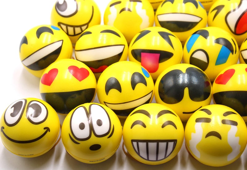 FIVOENDAR Set of 12 - Fun Face Stress Balls Cute Hand Wrist Stress Reliefs Squeeze Balls for Kids and Adults at School or Office Party Favors (Yellow Color Random Faces) (Latest) - Image 3